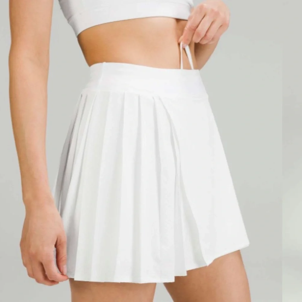 NWT Lululemon Asymmetrical Pleated Tennis Skirt, White, 2